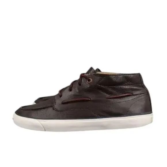 Converse Shoes Mens 8.5 Sneakers Jack Purcell Boat Mid Leather Brown Womens 10 - Picture 3 of 15